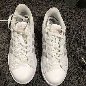 Women's Adidas White and gray Grand Court Sneakers